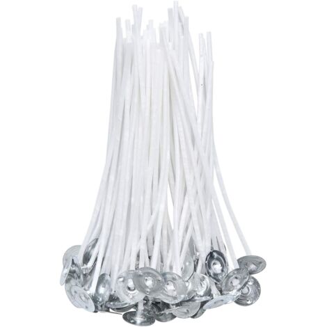 100 Pièces Mèche de Bougie Coton pour la Fabrication de Bougies Bricolage (10cm/4in)