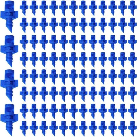 100 Pièces Micro Buse D'arrosage de Jardin, 90 Degrés Micro Jardin Pelouse Eau Brumisat Buse, Mini Jardin D'irrigation Buse de Pulvérisation Arros Système D'irrigation,1.22.1cm(bleu