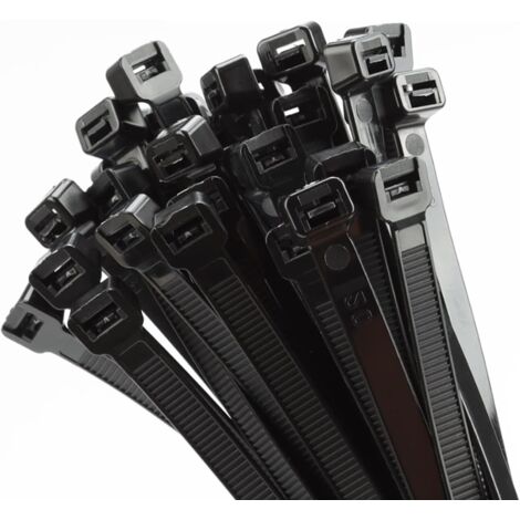 100 Pièces Noir Large Attaches de câble, Extra Longue 450mm x 9mm Cde câble Nylon Resistant UV, 115 KGS Heavy Duty Serre-câbles Zip Ties