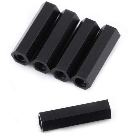 100 pièces noir PA66 M3 femelle x M3 femelle entretoise filetée hexagonale entretoise (M3  25)