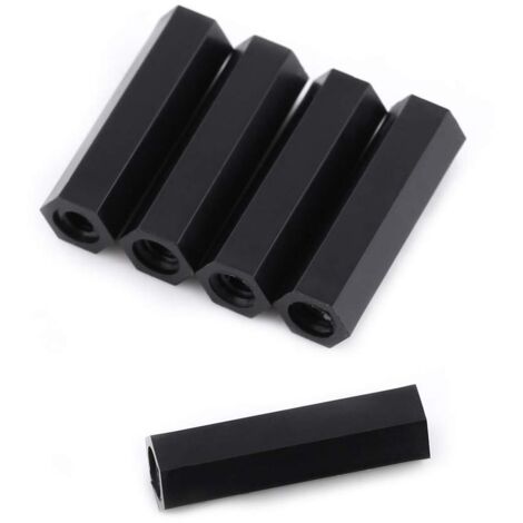 100 pièces noir PA66 M3 femelle x M3 femelle entretoise filetée hexagonale entretoise (M3  25)