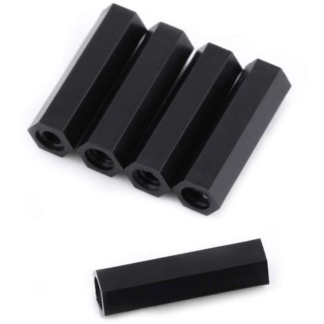 100 pièces noir PA66 M3 femelle x M3 femelle entretoise filetée hexagonale entretoise (M3  25)