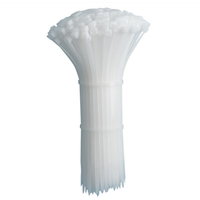 100 pieces of professional cable ties, 150 x 2.5 mm, white cable tie handle, temperature resistant