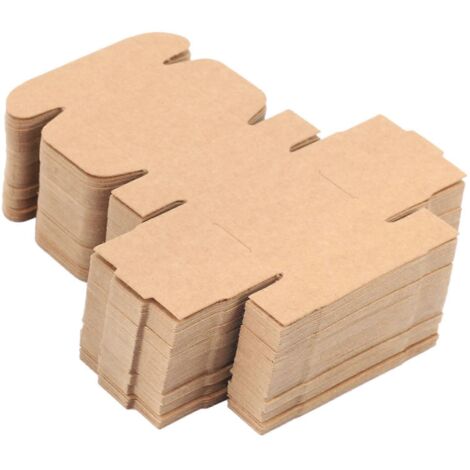 100 Pièces Petites Boîtes en Papier Kraft Brun - Emballage Écologique pour Cadeaux et Événements