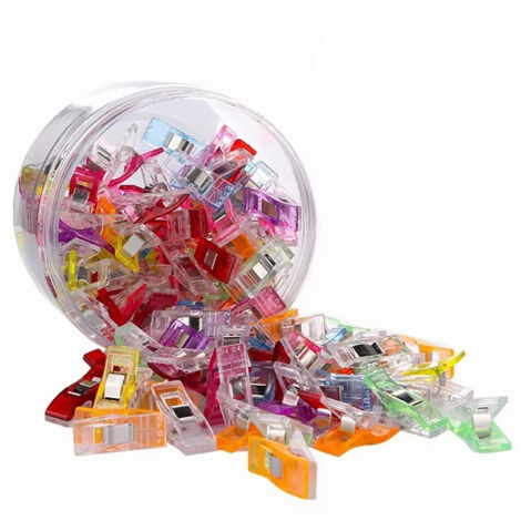 100 Pièces Pinces de Couture Multicolores pour Patchwork, Quilting et Projets Créatifs - 27x10x15mm