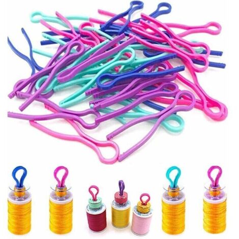 100 pièces porte-canette porte-fil de canette, bobines de fil pinces à canette Bobbin Buddies accessoires de machine à coudre pour tenir en maintenant les queues de fil de canette sous contrôl