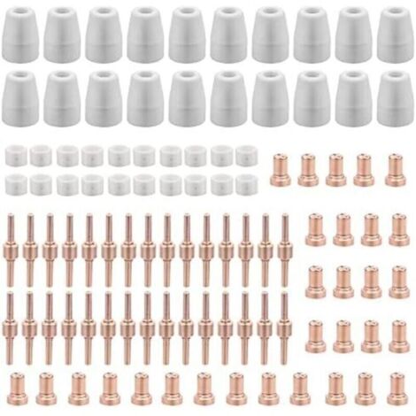 100 Pièces PT31 Consommables Plasma Decoupeur Plasma Parkside Cut 30 40 50 Consommables de Découpeuse Plasma Accessoire Decoupeur Plasma Electrode Tip Buse