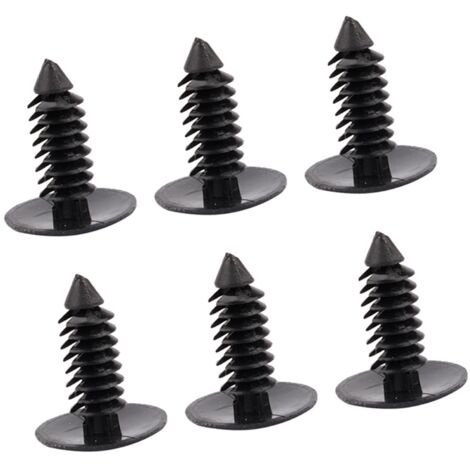 100 pièces Rivets Plastiques à Pousser Noir pour Garnitures de Porte Auto, 7.5mm