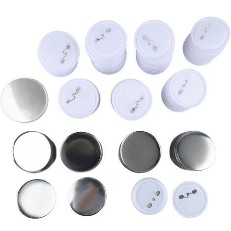 100 Pièces Supports de Badge 2,3 po Base en Métal Étain et Plastique pour Création DIY et Fabrication de Boutons