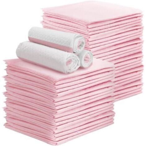 100 pièces Tapis éducateur pour chien, Super absorbants,Ultra épais,Pour chiots,Absolument étanche,Tapis d'entraînement pour chien, 33x45cm rose
