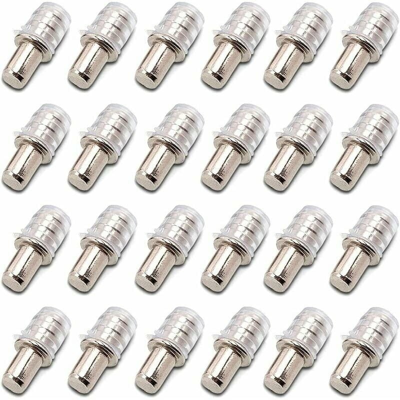 100 pièces Taquets D'étagère Support D'étagère Taquets à Enfoncer Taquet Support Tablette à Enfoncer 5 mm avec Manchon en Caoutchouc pour Étagère en