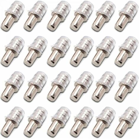 100 pièces Taquets D'étagère Support D'étagère Taquets à Enfoncer Taquet Support Tablette à Enfoncer 5 mm avec Manchon en Caoutchouc pour Étagère en Bois