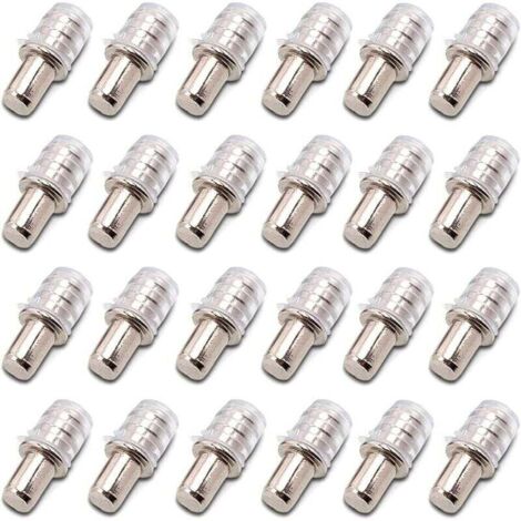 100 pièces Taquets D'étagère Support D'étagère Taquets à Enfoncer Taquet Support Tablette à Enfoncer 5 mm avec Manchon en Caoutchouc pour Étagère en Bois