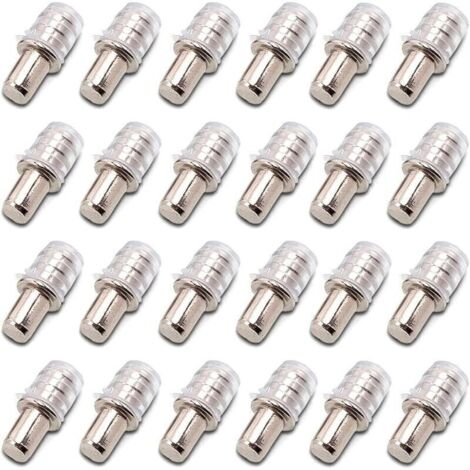 100 pièces Taquets D'étagère Support D'étagère Taquets à Enfoncer Taquet Support Tablette à Enfoncer 5 mm avec Manchon en Caoutchouc pour Étagère en Bois