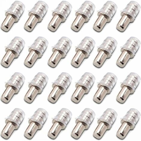 100 pièces Taquets D'étagère Support D'étagère Taquets à Enfoncer Taquet Support Tablette à Enfoncer 5 mm avec Manchon en Caoutchouc pour Étagère en Bois