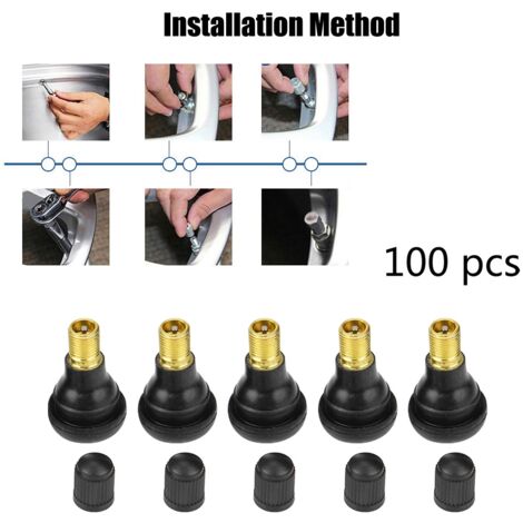 100 pièces Valve de Pneu Universelle TR412 pour Voiture et Moto