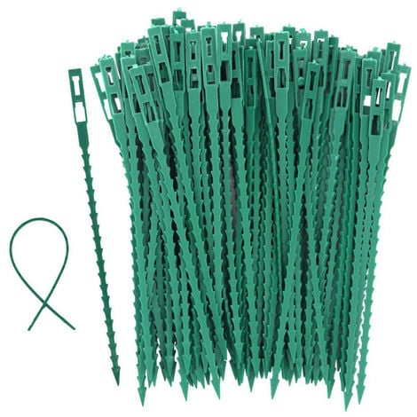 PETITES ECREVISSES 100 Piezas Bridas para Plantas Tomateras de Jardín Ajustables Clips para Plantas 17cm para Fijar Ramas y Enredaderas