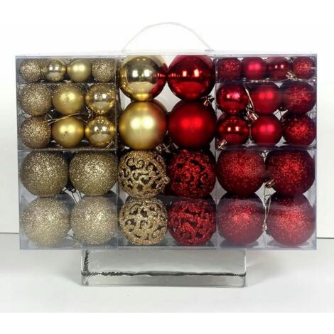 100 piezas de adornos navideños: bolas de Navidad para el árbol, ideales para fiestas, bodas y eventos.