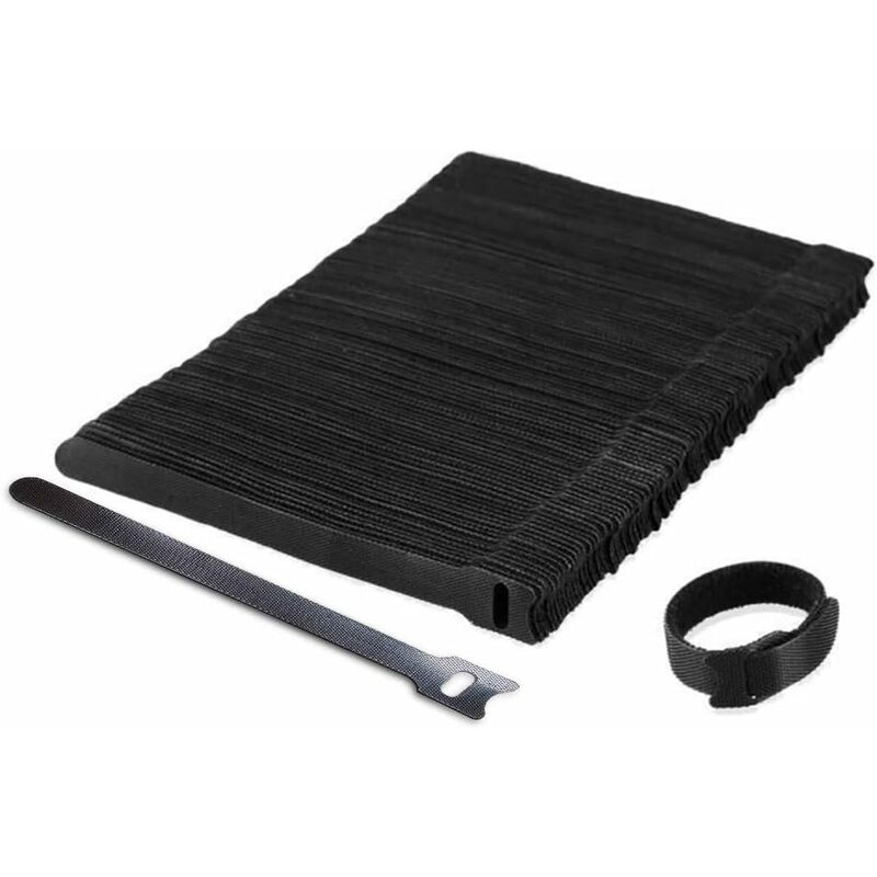 

100 piezas de bridas para cables, bridas para cables, cinta reutilizable para bridas, cortadas a medida, corte fácil para cuerdas y gestión de cables