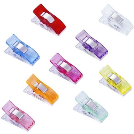 100 piezas de clips de costura, clips de costura, colores surtidos, clips de tela de plástico, Craft Wonder Sewing, color aleatorio