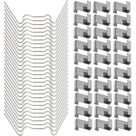 100 piezas de clips de fijación de acero inoxidable para ventanas de vidrio de invernadero (con 50 piezas de clips de alambre W para acristalamiento de invernadero y 50 piezas de clips de solapa Z par