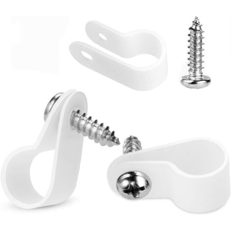 100 piezas de clips de montaje estilo P para tubos de luz de 1/2 pulgada con tornillos Phillips de acero inoxidable compatibles