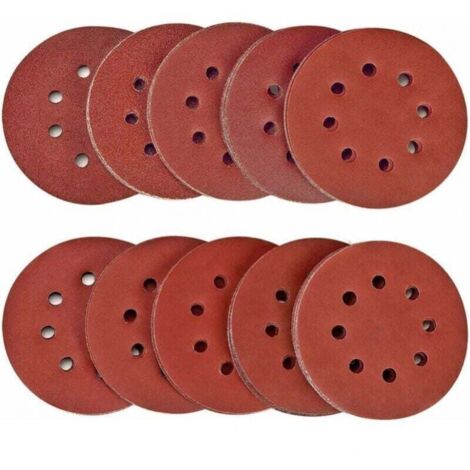 100 piezas de discos de lijado 40/80/120/180/320/400/600/800/1500/2000 discos de lijado tamaño 125 mm Ideal para lijar/pulir/eliminar óxido