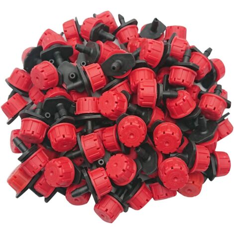 100 piezas de goteros de riego ajustables, aspersores, emisores de goteros de 1/4 de pulgada, microaspersores de riego por goteo para sistema de riego.
