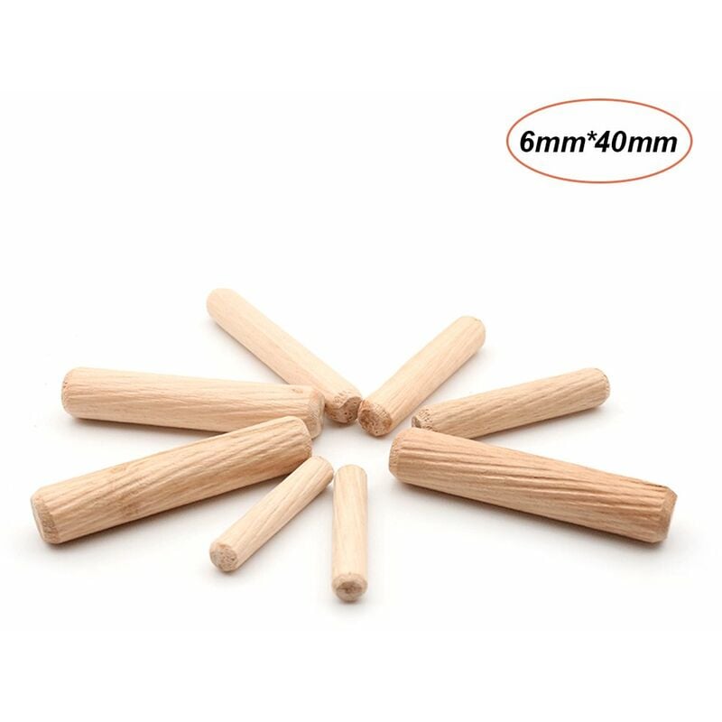 

100 piezas de madera de pasador, juego de pasadores de madera,6 mm x 40 mm