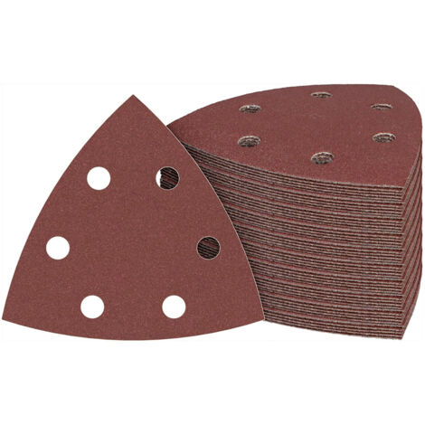 100 piezas de papel de lija triangular Delta para lijadora de 93 x 93 x 93 mm, discos de lija triangulares de grano 150 para lijadoras