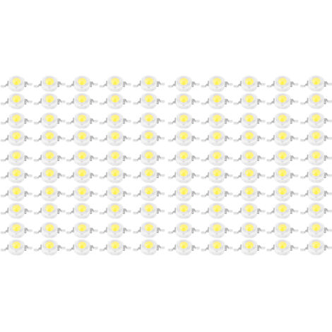 100 piezas de perlas LED SMD de 3W en aluminio para proyectos de bricolaje.