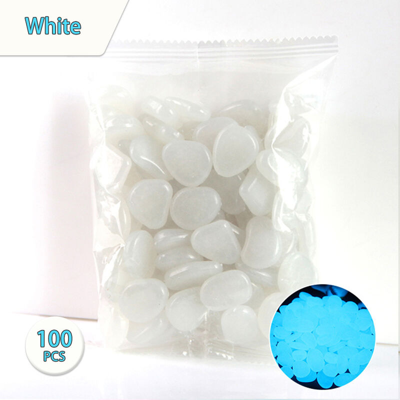 

100 piezas de piedras brillantes, para decoraciones de acuario de pecera,blanco