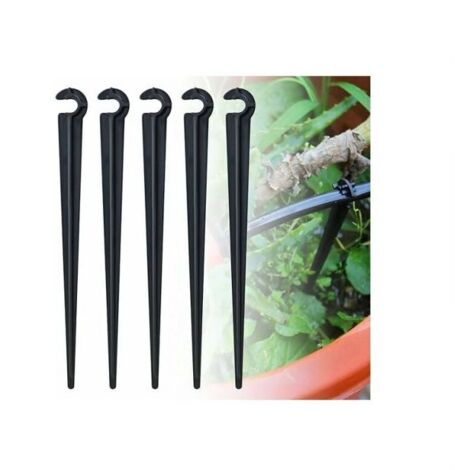100 piezas de soporte para tubería de riego de PE, estaca de fijación al suelo, soporte para tubería de riego, gancho para tubería