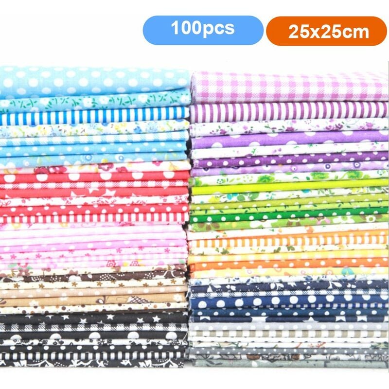 

100 piezas DIY patron surtido estampado Floral Patchwork tela de algodon para coser tela para acolchar 250x250mm