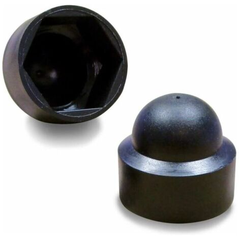 100 piezas, tapa protectora de tuerca de tornillo M8, llave de 13 mm, plástico NEGRO