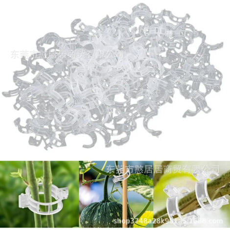 100 pinces en plastique pour tuteurs de plantes grimpantes