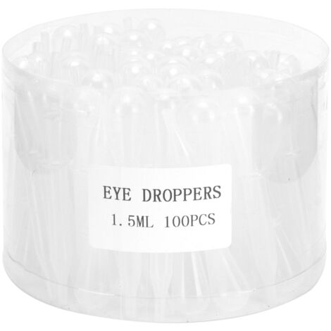 100 Pipettes compte-gouttes de 1,5 ml pour transfert de liquide et art à l'aérographe, accessoires fournitures