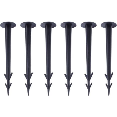 100 Piquets de Jardin,Piquets de Jardin en Plastique Robustes pour la Fixation des Tissus Anti Mauvaises Herbes Plastique Noir Piquet de Terre pour Toile de Paillage