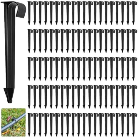 100 Piquets de Support en PE pour Tuyaux d’Irrigation de 16 mm – Fixation Solide au Sol pour Arrosage Jardin et Potager