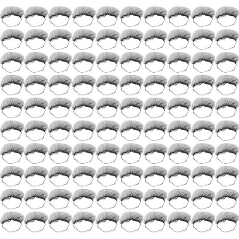 100 Protections Barbe Jetables en Nylon Élastique Respirant Sans Latex Filets Noirs