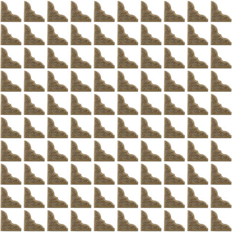 100 Protections de Coin Métal Antique - Haute Résistance, Application Large pour Livres et Meubles - Lot de 100 Pièces