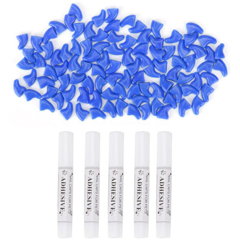 100 Protections Douces pour Griffes de Chat - Capuchons Anti-Rayures pour Chiens et Chats, Bleu