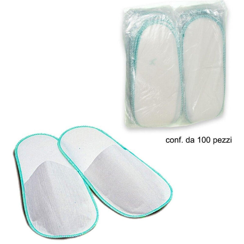 TrAdE Shop Traesio - 100 Pz Ciabatte Pantofole Ciabattine Tnt Monouso Modello Chiuso Estetista Spa -