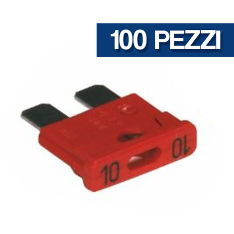 100 PZ FUSIBILE BILAMA 10 A ROSSO PER AUTO MOTO CAMPER CAMION (20252/1)