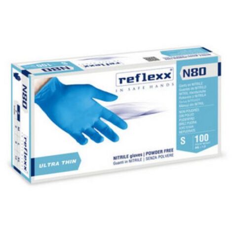 100 PZ GUANTI IN NITRILE ULTRA SOTTILI N80B Taglia XL