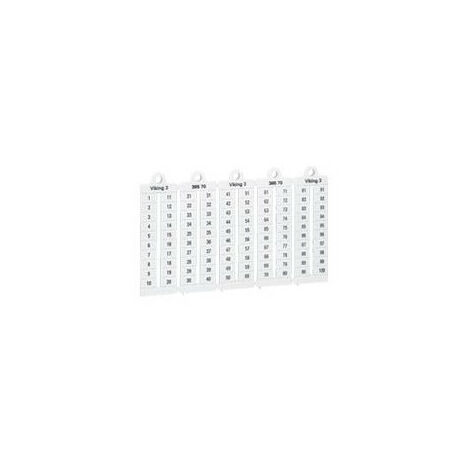 100 repères à lecture horizontale pour bloc de jonction viking 3 pas 8mm avec chiffres 101 à 200 LEGRAND 039531