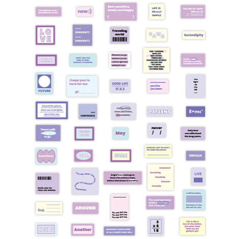 100 Retro-Sticker für kreatives Journaling – Ästhetischer Lila-Stil, ideal zum Dekorieren von Wasserflaschen und Notizbüchern