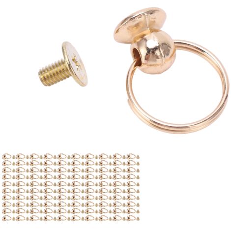 100 Rivets à Anneaux 8mm en Cuivre Doré Brillant pour Accessoires de Mode et Projets DIY