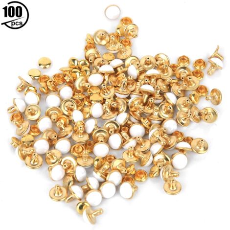 100 Rivets Décoratifs Semi-Circulaires 7.5mm pour Couture DIY - Accessoires Sacs et Vêtements (Blanc)