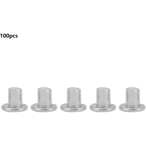100 rivets en aluminium à tête plate fraisée M2,53/4/5 mm (M2,53)